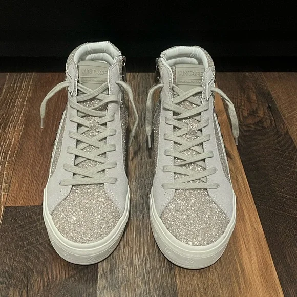 EUC Shu Shop Women’s Hailey Glitter High-Top Sneakers - Picture 3 of 8